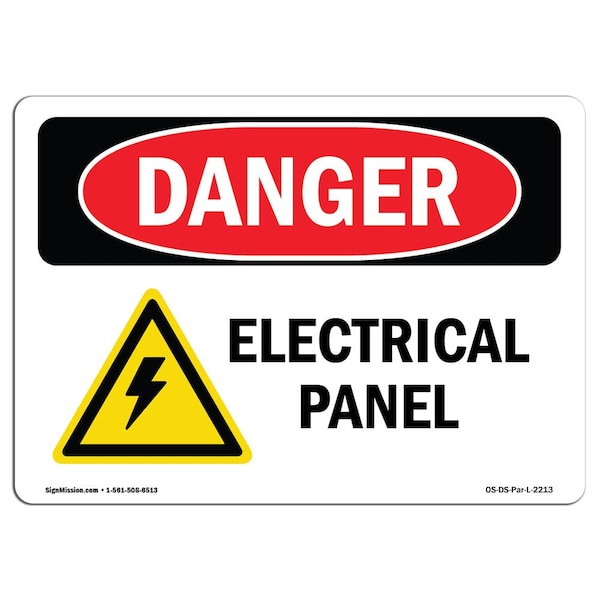 Signmission Safety Sign, OSHA Danger, 5" Height, 7" Width, Electrical Panel, Landscape OS-DS-D-57-L-2213 - main